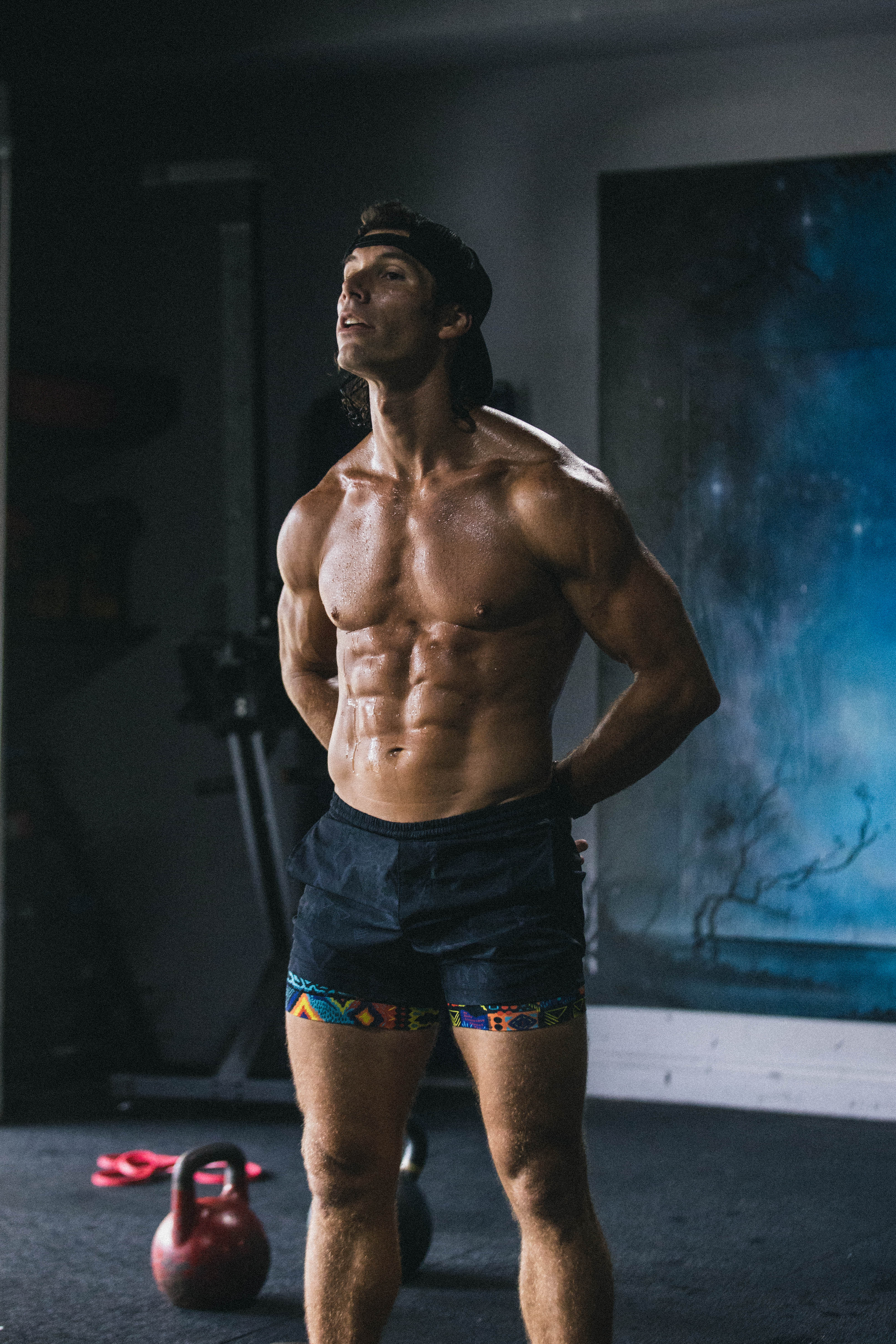 Athlete training in a gym